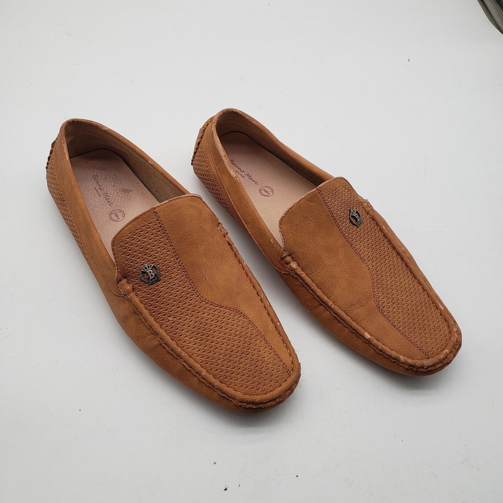 Bruno Marc Shoes Mens Size 13 Brown Comfort Slip On Driving Loafers 3251114